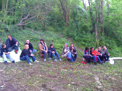The audience at Moulsecoomb allotments.